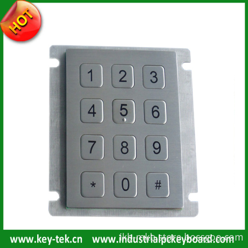 12 Keys Vandal Proof Waterproof Metal Keypad for ATM